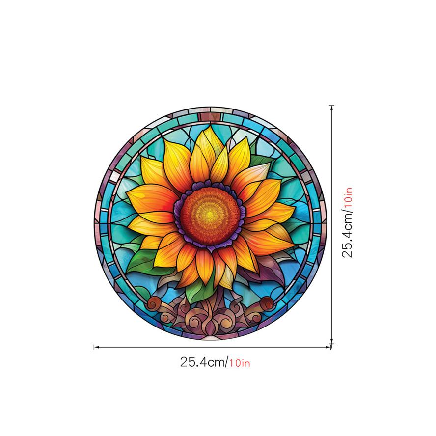 New Antique Color Dyed Hummingbird Iris Japonica Window Glass Electrostatic Sticker Detachable Decorative Film Home Decorations