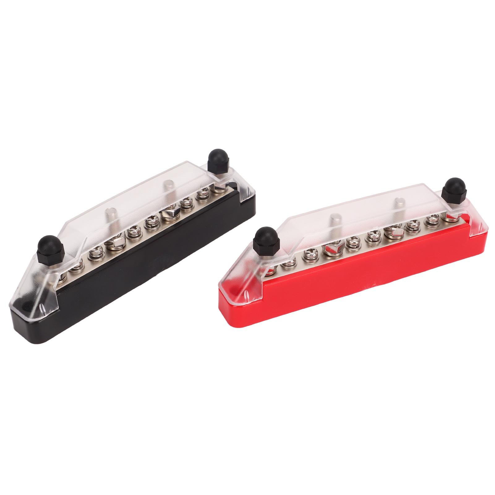 

1 Pair Power Distribution Block 10 Terminal 48V 150A M6 Stud M4 Screw Bus Bar for Car Boat