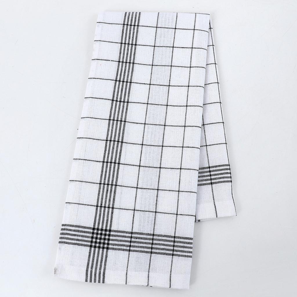 12-1 Pcs Highly Absorbent Kitchen Towel - Checkered Pattern Low Plush Pad, Used for Drying Utensils, Cleaning, and Hand Wiping