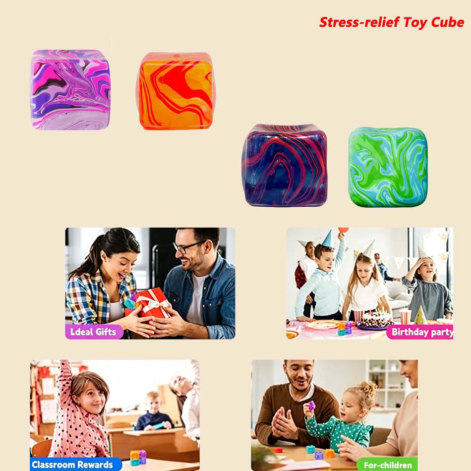 Soft And Glutinous Sensory Stress-Relief Toy Cube Filled With Gel Stretchable Ball Soft Ice Blind Box Slow Rebound