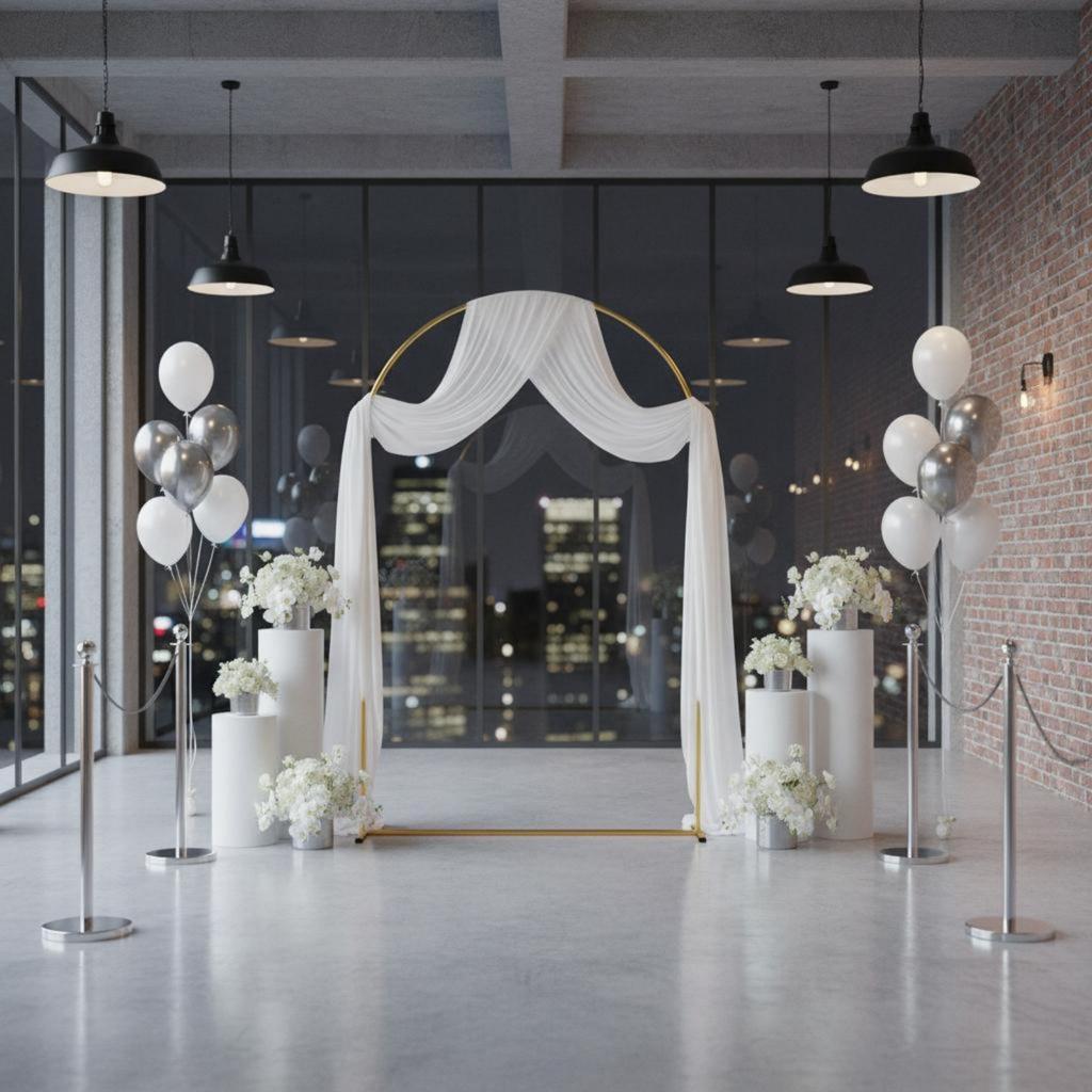 10 Sets Curved Arch Arch Frame Sturdy Metal Backdrop Arch Curved Arch Backdrop Stand Modern Look Event Decor for Ceremony