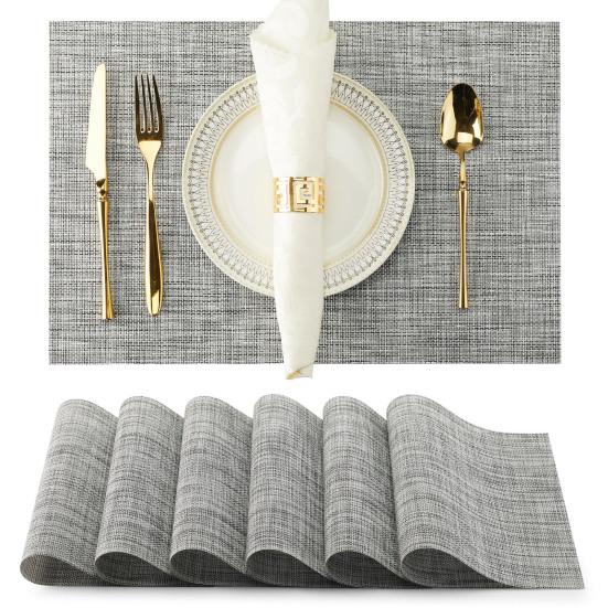 Heat Resistant Placemats Reusable Wear-Resistant Stain-Proof Table Non-Slip Heat-Insulating Mats Protectors for Dining