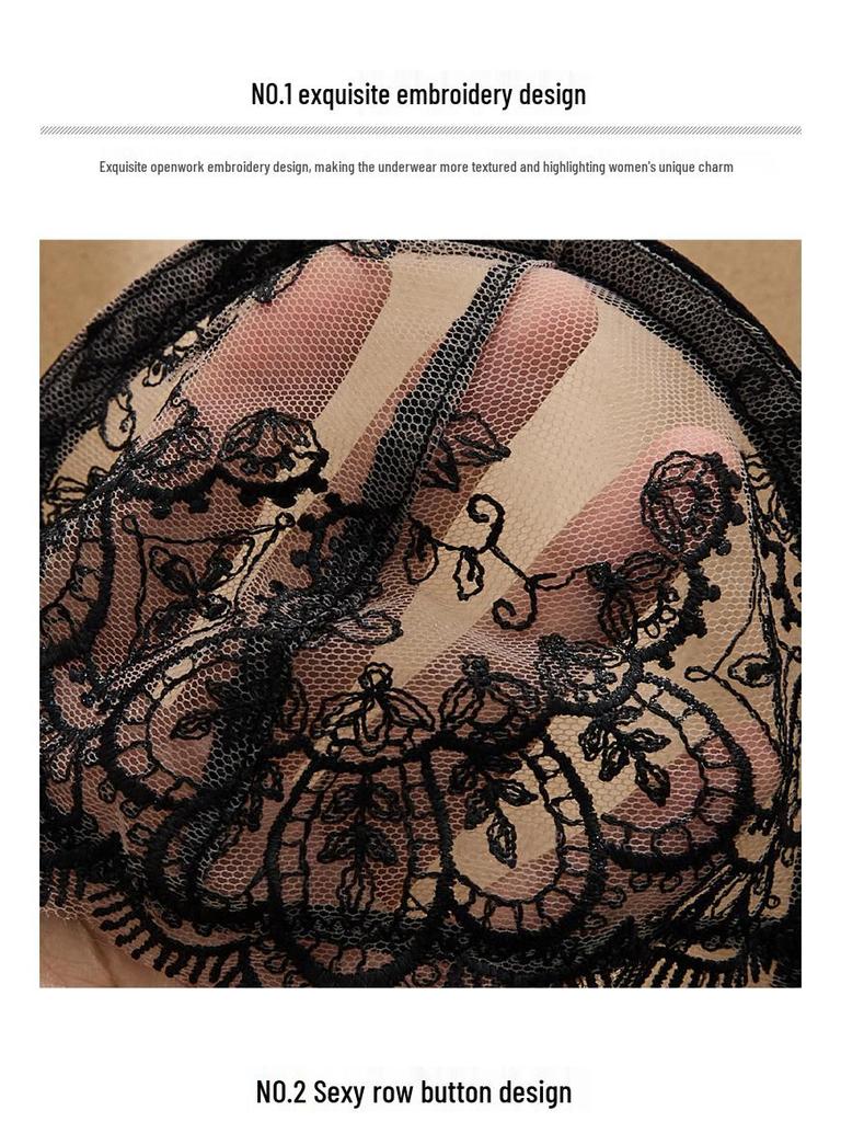 Hot-Selling Translucent Bow Ribbon Lingerie Set - Temptation Flirting Bra 201