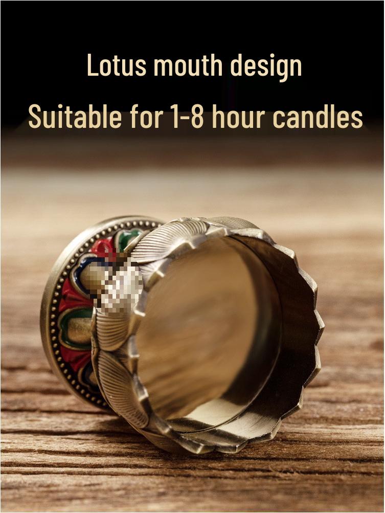Lotus Metal Candle Holder for Buddha Altar or Home Offering