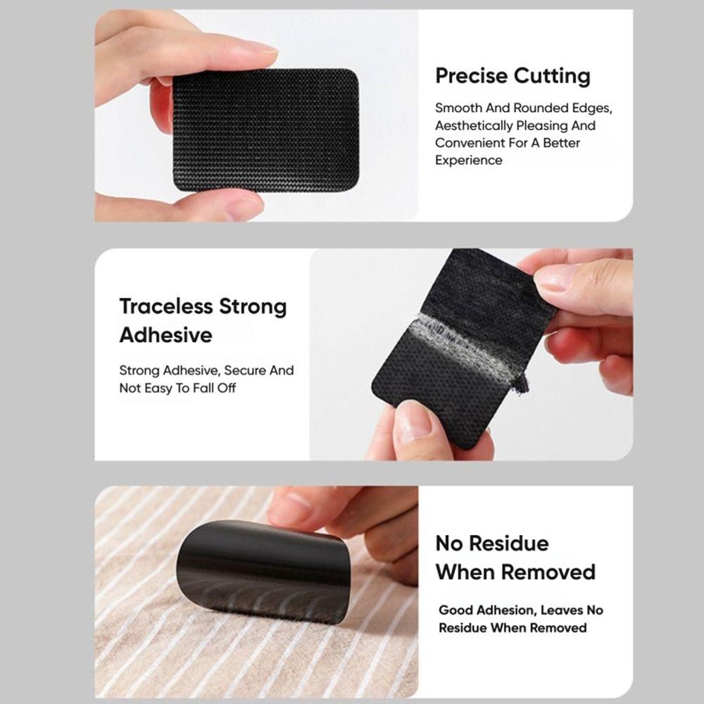 Double Sided Adhesive Hook and Loop Tape Square/Round Self-Adhesive Carpet Pad Sofa Mat