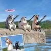 M-1/7pcs Fish Tank Fishing Cat Hanging Creative Landscape Home Office Ornaments Fishing Fun Mini Decorative Micro-Landscape