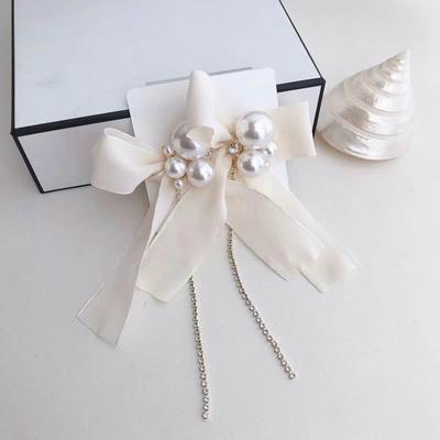 Big Ribbon Bowknot Pearl Drop Earrings For Women Korean Style Elegant Statement Earings Jewelry