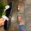 Summer Women Rhinestone Slip-On Open Toe Flat Breathable Sandals Beach Shoes