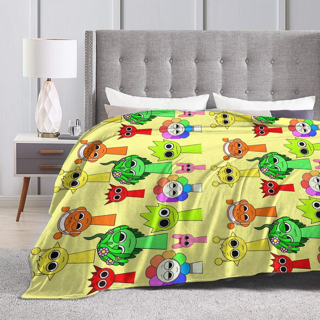 Sprunki Characters Game Velvet Throw Blanket  Blankets for Bed Outdoor Warm Quilt