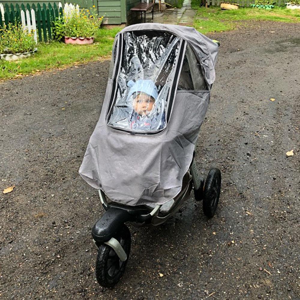 Universal Pushchair Rain Cover Waterproof Stroller Raincoat Foldable Full Protection Rainwear Cover Sun Shade for Outdoor Travel