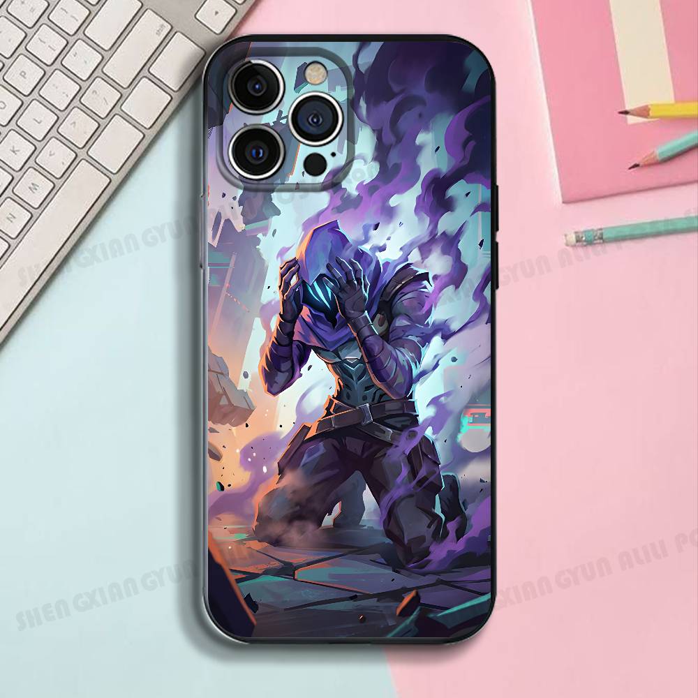 Game V-Valorant Black Phone Case For IPhone 17 16 15 14 13 12 13 12 11 Pro Max Plus XS XR Silicone Soft Back Cover