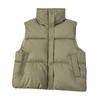Daunen Baumwolljacke Weste Damen Herbst und Winter Neu Koreanische Version Locker Baumwolle Schulter Stehkragen Einfarbig Baumwollweste Jacke
