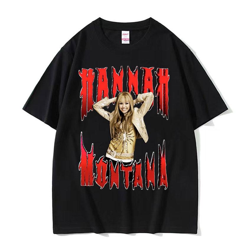 New Hannah Montana Logo T Shirt Men Women Summer Casual Short Sleeve Tee Shirt Unisex Fashion Aesthetic Trend Tshirt Streetwear