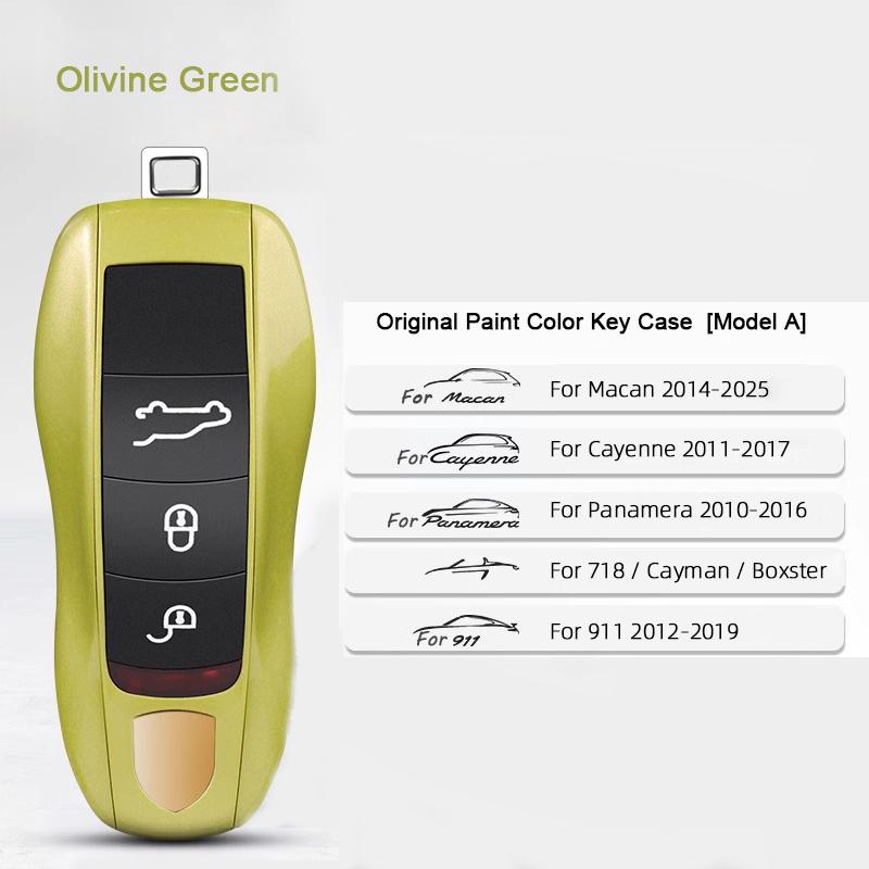 For Porsche Cayenne Mancan Panamera 911 718 Boxster Cayman Taycan 2010-2024 Car Key Paint Case Bordeaux Red Shell Replacement