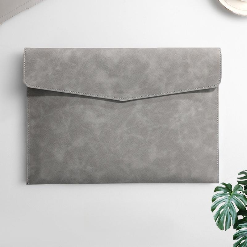 Leather Document Bag A4 File Folder Document Bag Thickened Snap Button Waterproof Business Storage Bag