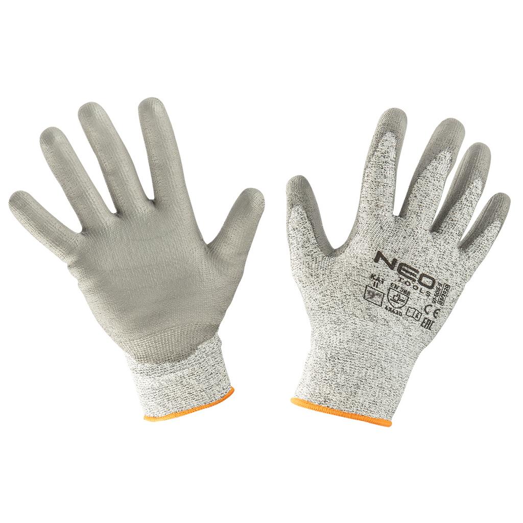 PU-coated cut-resistant gloves, 4X43D, size 9