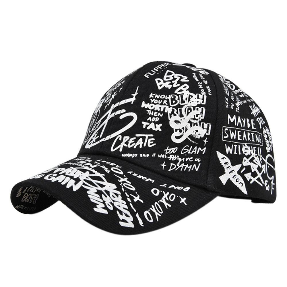 Hip Hop Personality Baseball Hat Printing Graffiti Hip Hop Baseball Cap  Summer