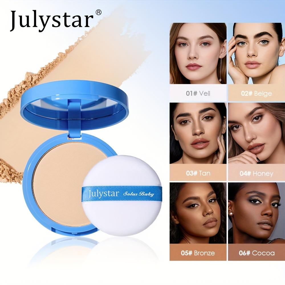 JULYSTAR Matte Face Setting Powder Oil-control Lightweight Radiant Foundation Pressed Powder Face Full Coverage Makeup Cosmetic