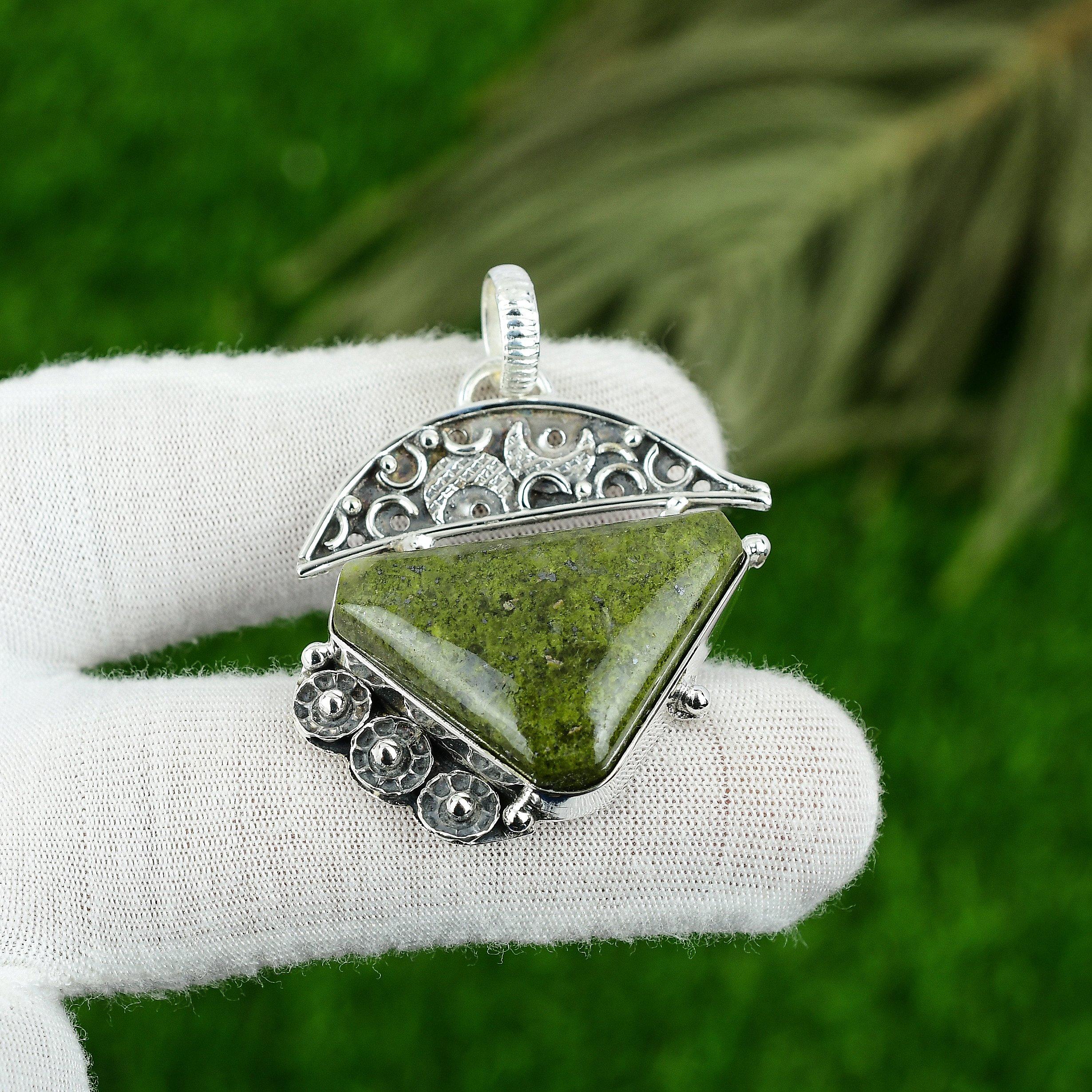 Trillion Gogunjula Stone Birthday Daughter Bezel New Pendant 925 Sterling Silver