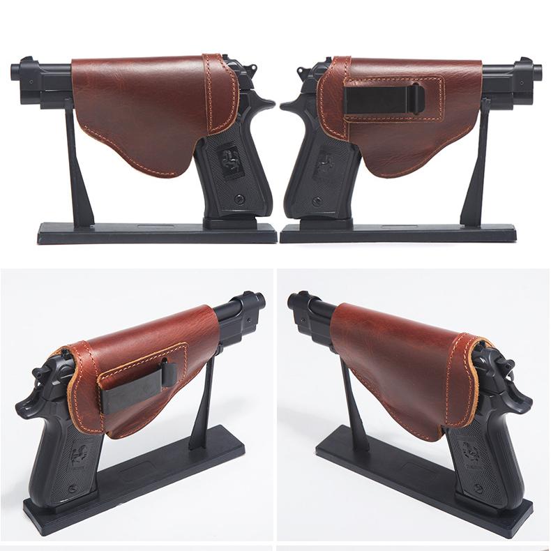 Leather IWB concealed carrying holster for Glock 17 19 26 43X Sig S&W M&P tactical holster
