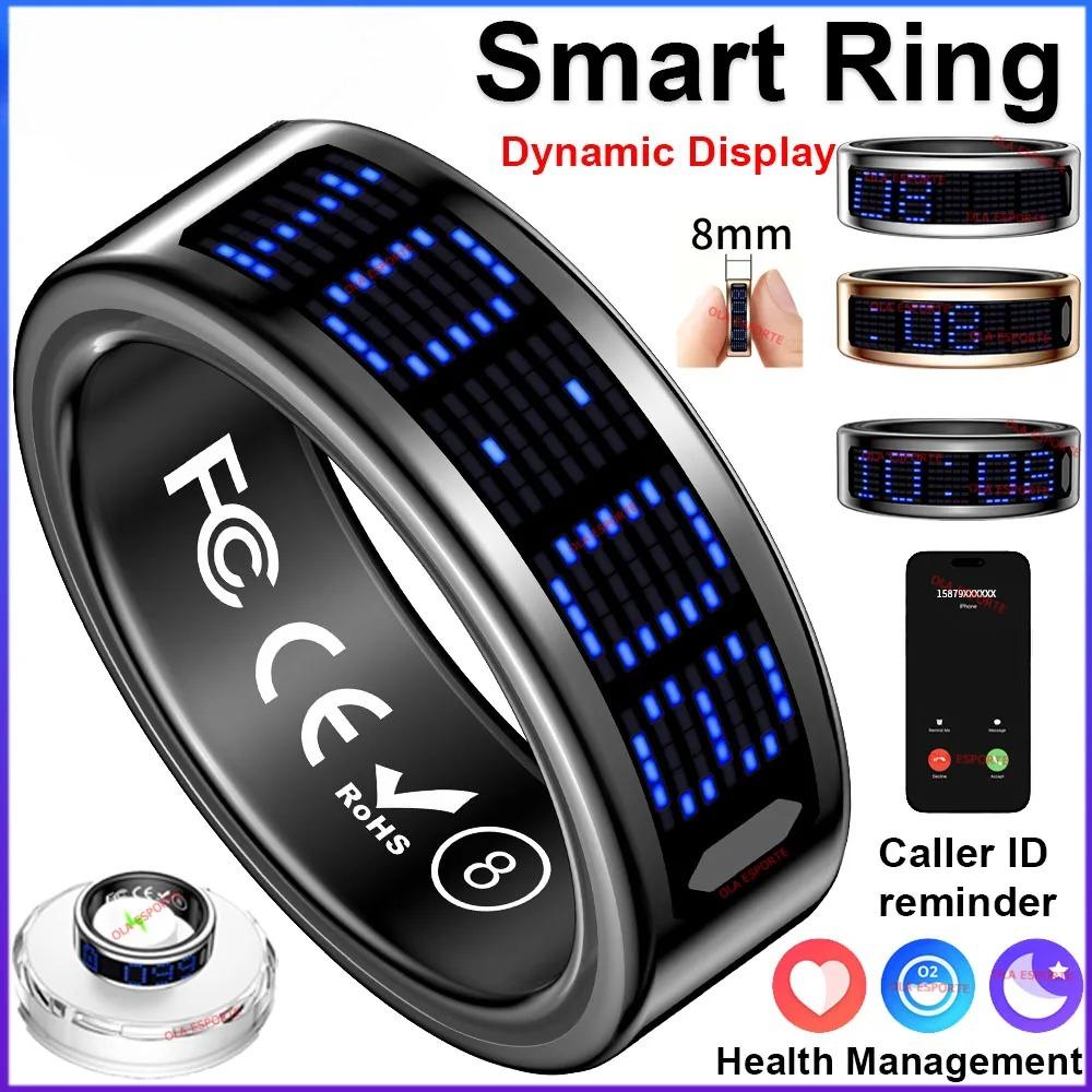 New Ultra-thin Lightweight Smart Ring Multi-functional Display Heart Rate Health Caller ID Reminder Motion Detection Waterproof