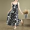 Ärmelloses Träger Übergröße Baumwolle Vintage floral Neu eingetroffen Kleider für Frauen lässig locker langes Sommerkleid