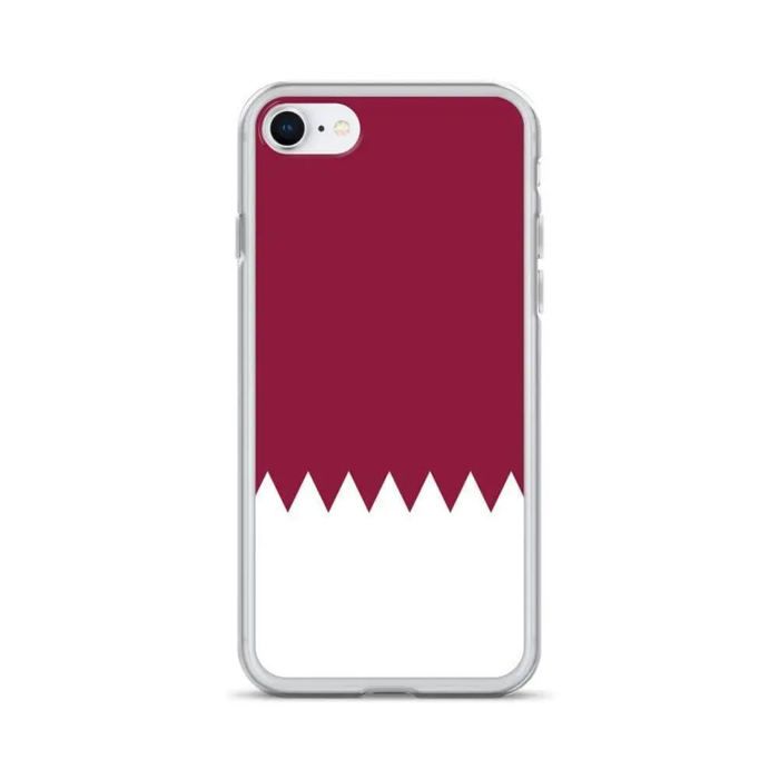 Coque iPhone - Qatar - SE 2020 - Souple - Multicolore - Design Drapeau