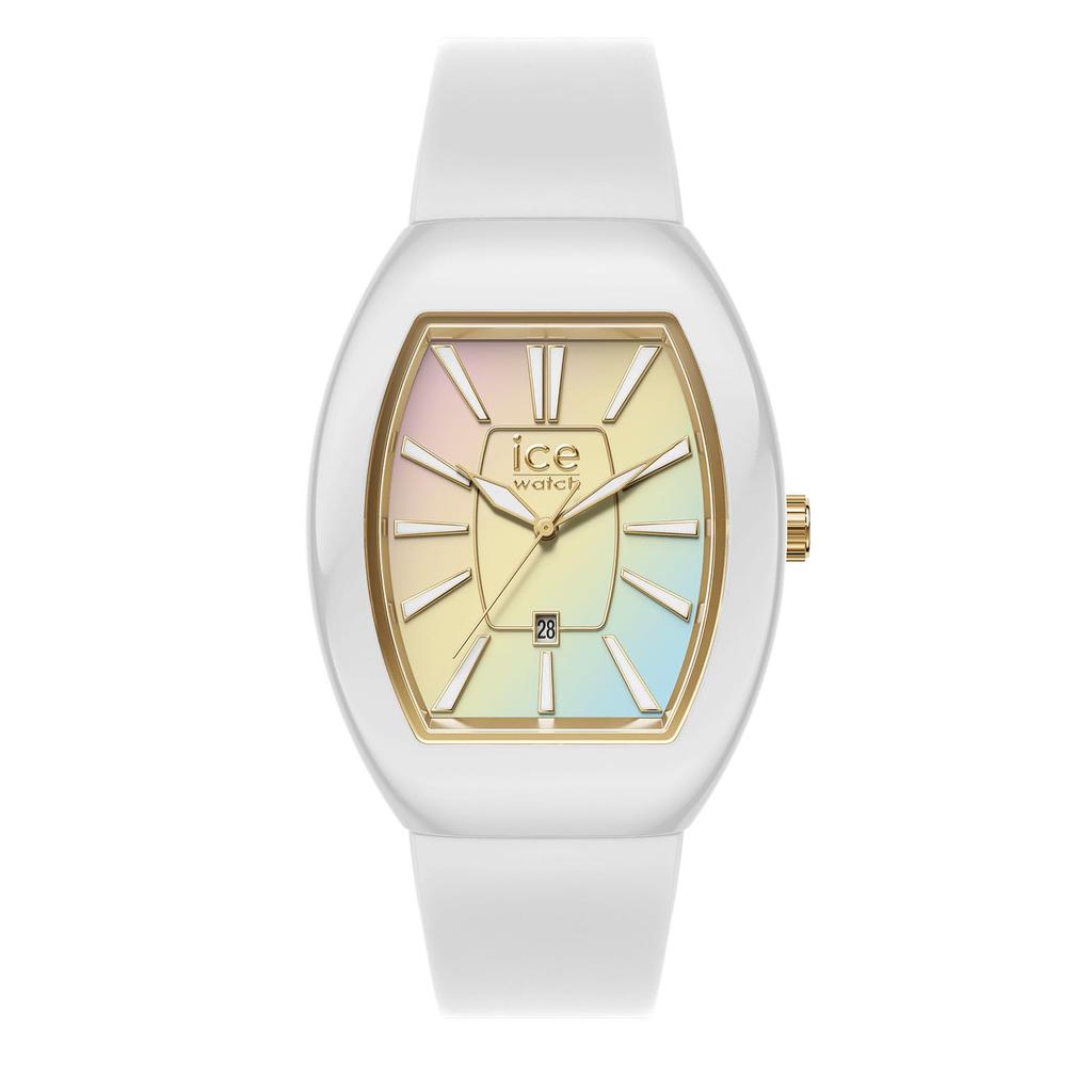 Authorized Distributor [Ice-watch] Ice-Watch Women's Watch 024035 [ICE boliday] Dome White Sunset Rainbow Small Second Hand Date