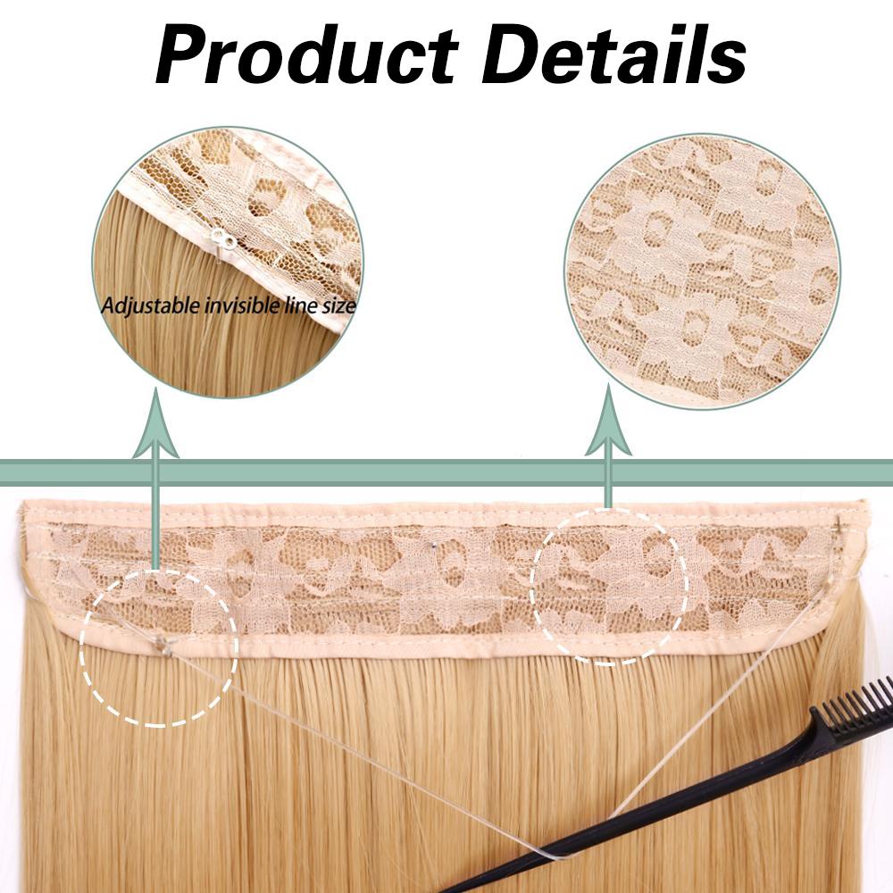 MISSQUEEN Păr Sintetic Lung Ondulat cu Fir Invizibil Fără Extensii cu Clips Păr Natural Secret Ascuns Piesă de Păr Falsă Extensii Pentru Femei Uz Zilnic