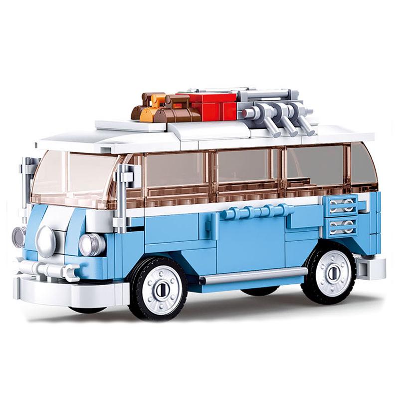 Technical Tour Bus Car City Vehicle School Bus Container Truck Building Blocks Goods Vehicle Creative MOC Racing Toys
