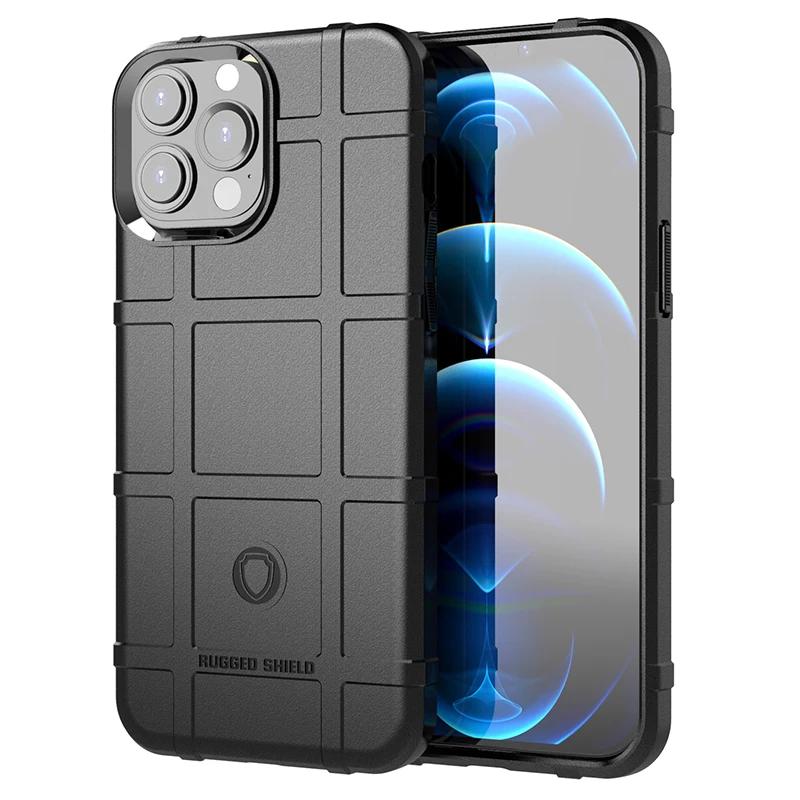 Rugged Shield Non-Slip Shockproof Phone Case for IPhone 14 Plus 12 13 Mini 11 15 16 Pro Max XR Xs SE2022 Back Cover Fundas