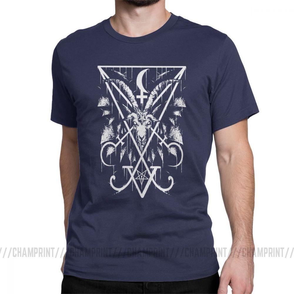 Sigil Of Lucifer And Baphomet Tee Shirt Cool Customized Printed T Shirts for Men Cotton Cool TShirts Birthday Present Clothing