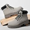 Work Boots Men Mid Top Hex Eyelets Speed Hooks Padded Glossy Collar Block Lug Base 38-46