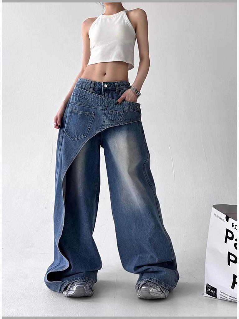 2025 Sommer Retro Farbverlauf Denim Taillenformer Damen Jeans