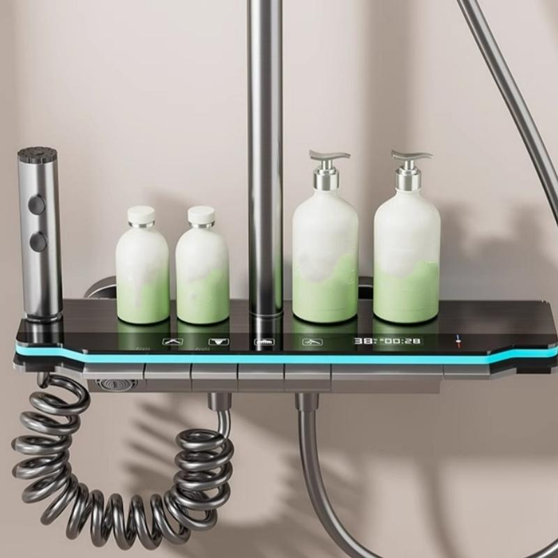 4 Functions Luxury Bathroom Shower Faucet Set Digital Temperature Display With Light Shower Hot Cold Shower Mixer Taps