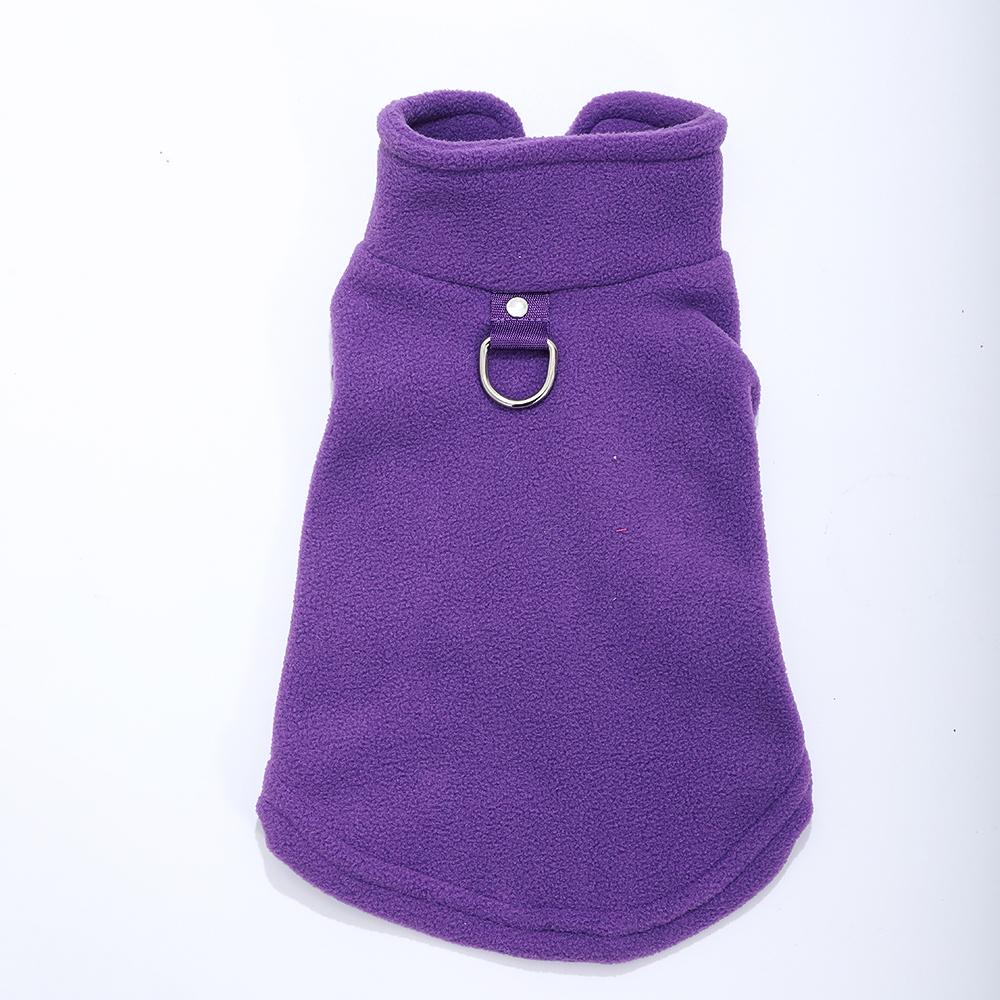 Fleece Dog Jacket D-ring Soft Cozy Warm Overalls Open Collar Splicing Cat Coat Sleeveless Puppy Clothes For Dog Cat