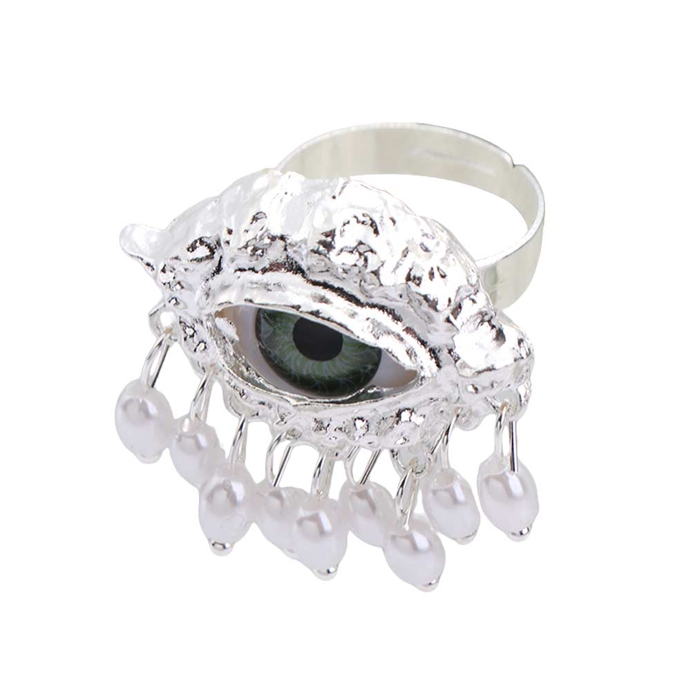 Vintage Devil's Eye Ring Tassels Opening Finger Ring Jewelry Glaze Ring  Party Favors