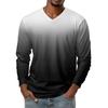 Pánské tričko s dlouhým rukávem s V-výstřihem, ležérní, módní, s potiskem