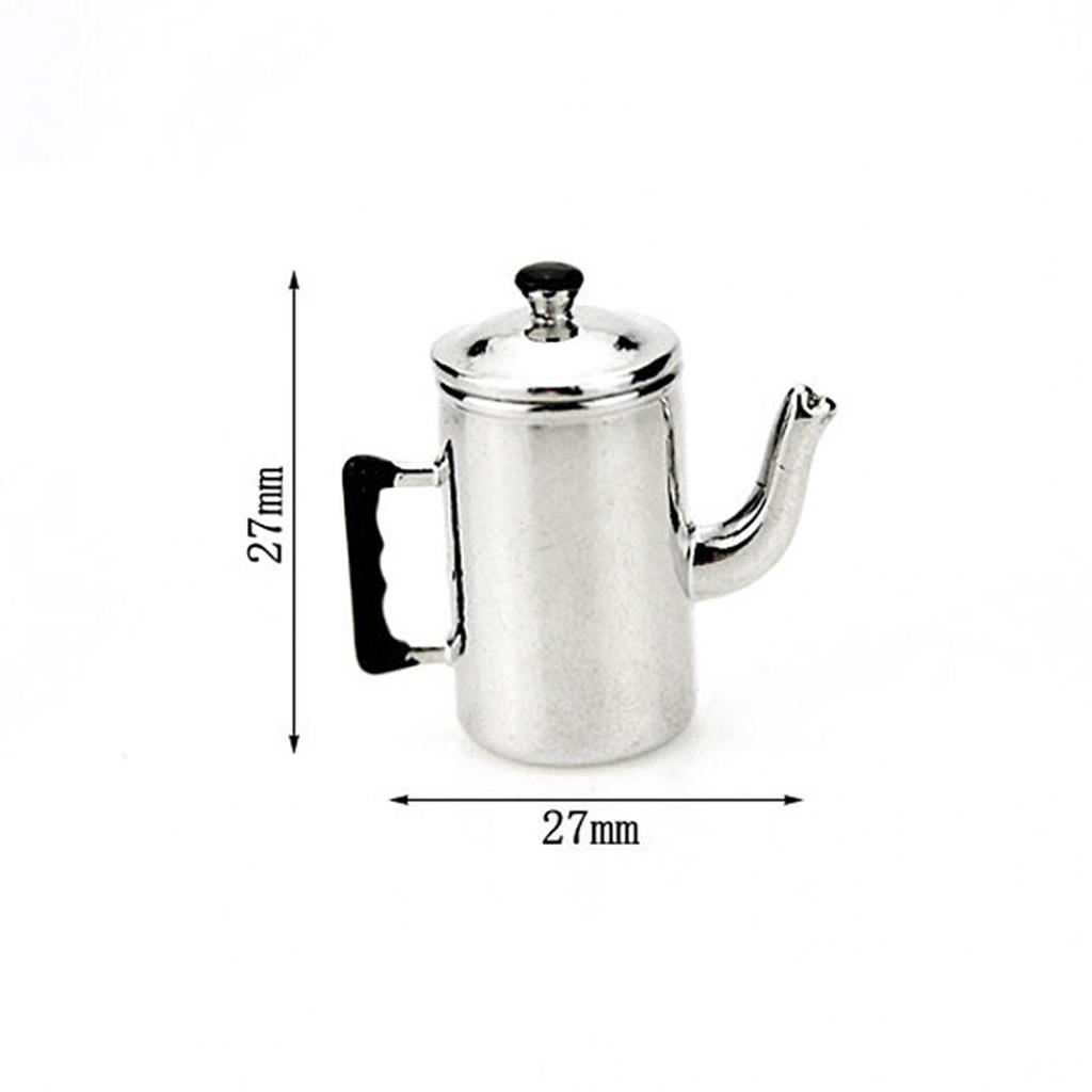 1Pc Dollhouse Miniature Alloy Mini Milk Tea Kettle Kitchen 1:12 1:6 Kids Toy Gift