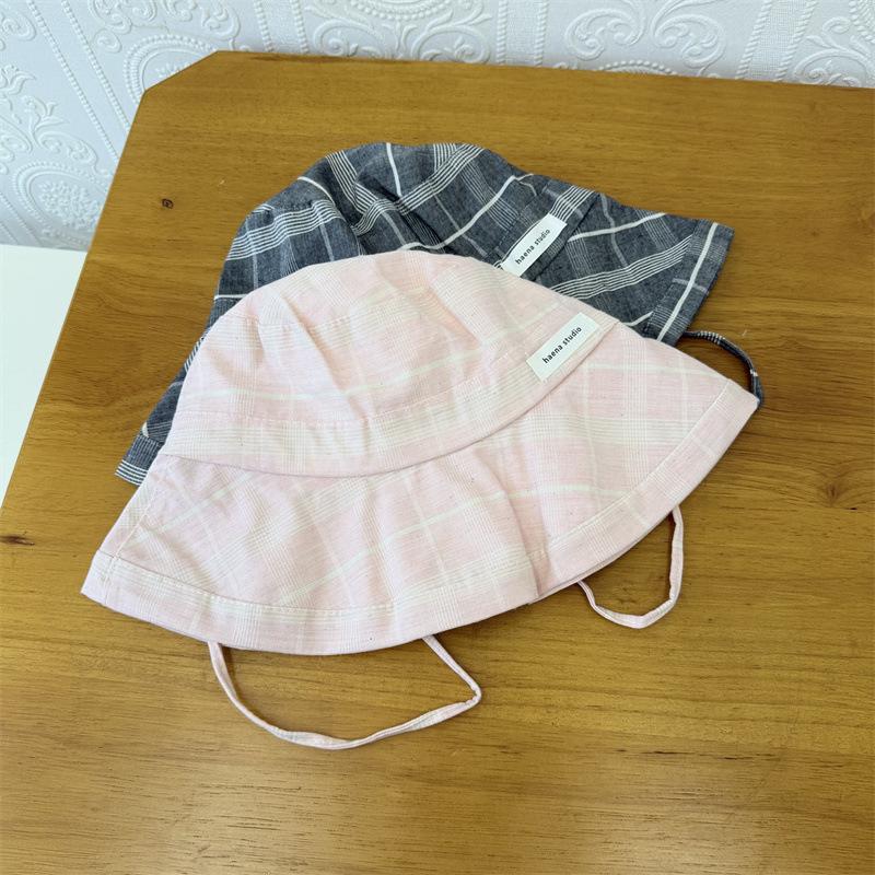Small fresh striped fisherman's hat children's summer new literary and artistic travel show washbasin hat wide brim sun hat