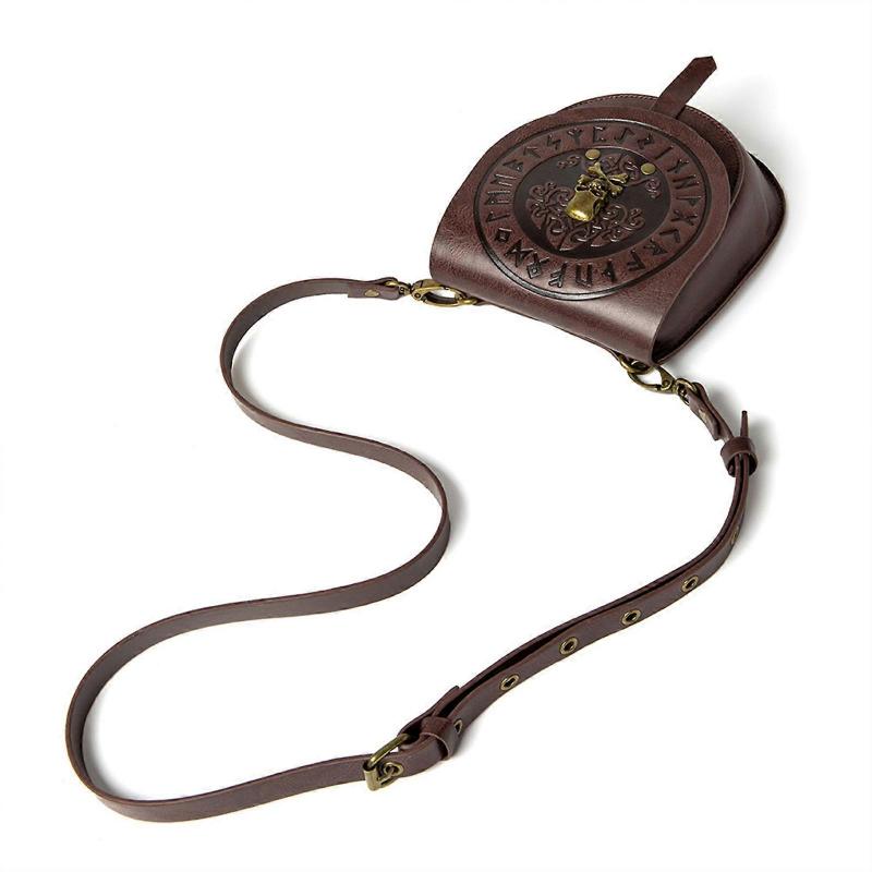 Elegant PU Leather Crossbody Bag For Women Retro Waist Bags With Unique Medieval European Shoulder Bags  Coffee