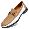 Men's Leather Large Size 47 Soft-soled Doudou Shoes 46 Versatile Leather Shoes 45 Punched Driving Shoes Youth Fashion Loafers