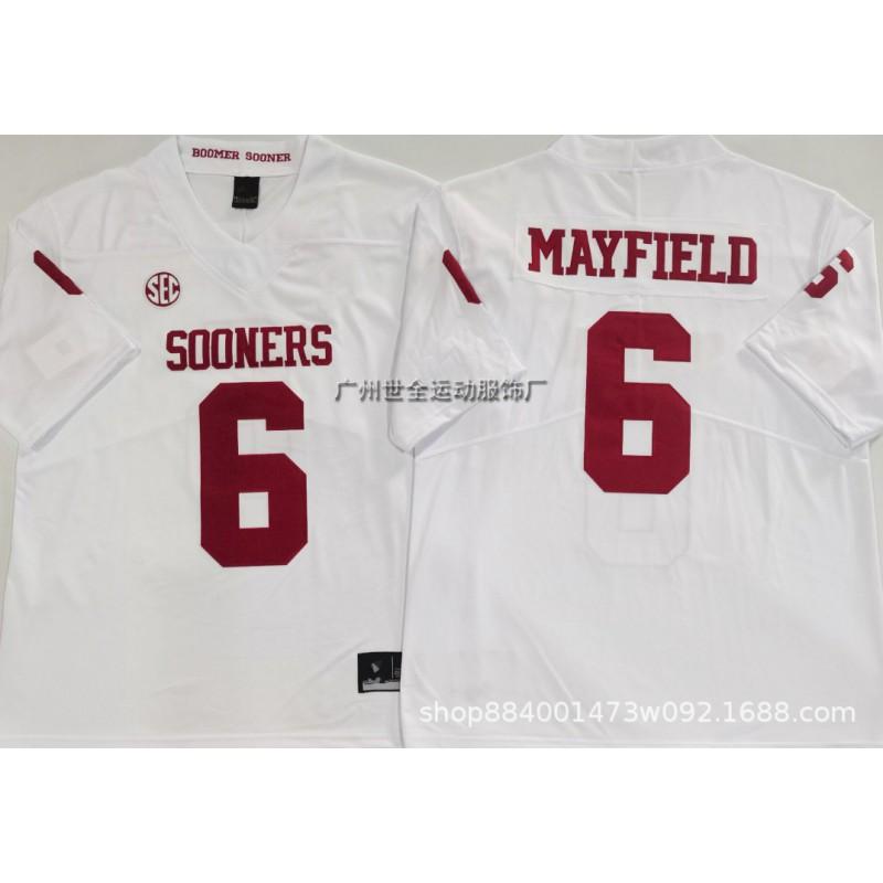 Oklahoma Sooners Football Jersey Cotton Blend Embroidered College Team Sportswear Men