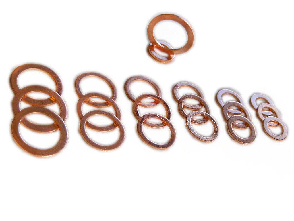 Komplet 20sztuk miedzianych podkładek uszczelniających 8x12x1 mm