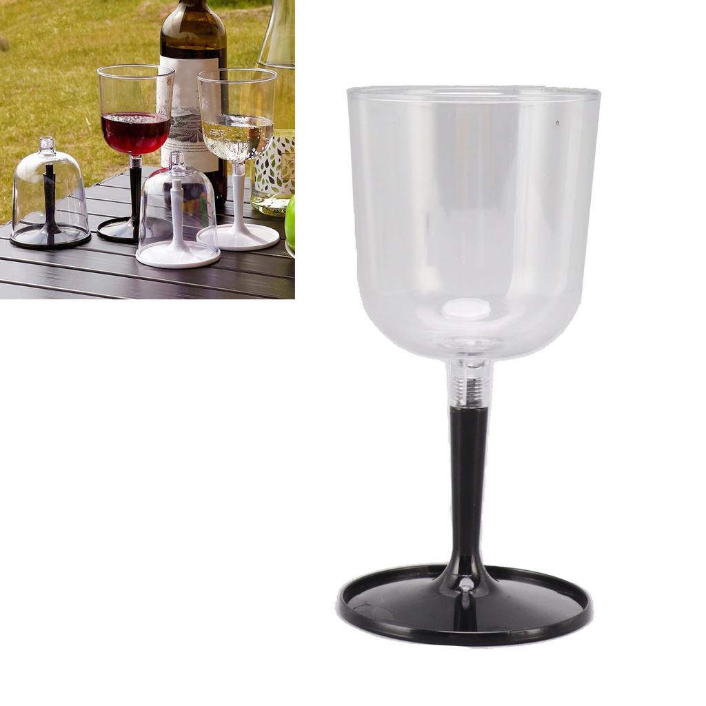 Portable Collapsible Wine Glass Shatterproof Clear Detachable Plastic Wine Glasses for Outdoor Camping Travel