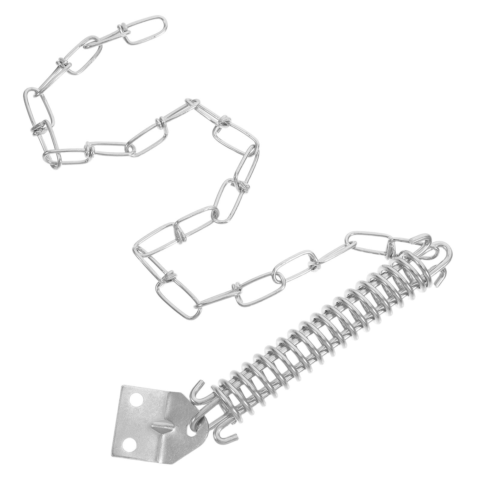 Цепь для раздвижной двери, противоугонная цепь для замка двери, защита от штормовой двери, цепь и пружина, мощный доводчик для штормовой двери для дома серебряный