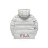 FILA Logo Oversized Pocket Hooded Sports Down Jacket Women outerwear Rock-Gray F11W143905F-GY