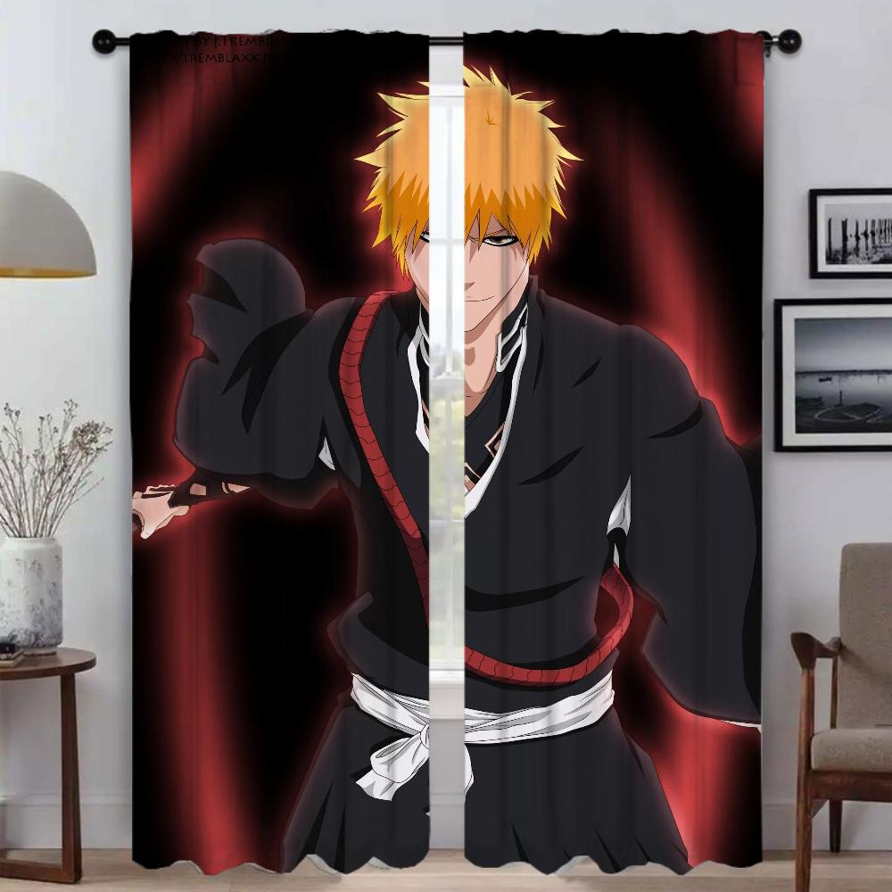 BleachS Kitchen Curtains for Living Room Curtain Partition Anti-mosquito Curtains 2 Pieces Halloween Decoration Shades Blackout