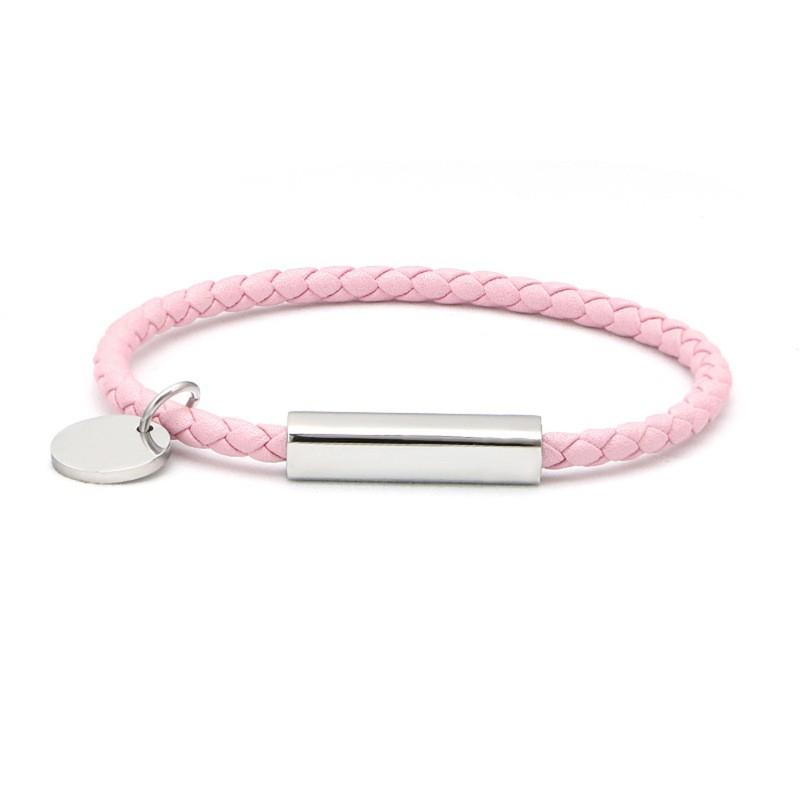 Edelstahl Leder Geflochtenes Armband Mit Magnetischem Verschluss Partner Minimalistisches Geometrisches Design Unisex Schmuck