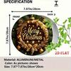 Golden Metal Christmas Wreath Rustic Wall Decor Holiday Sign Indoor Outdoor Hanging Home Door For Xmas Party